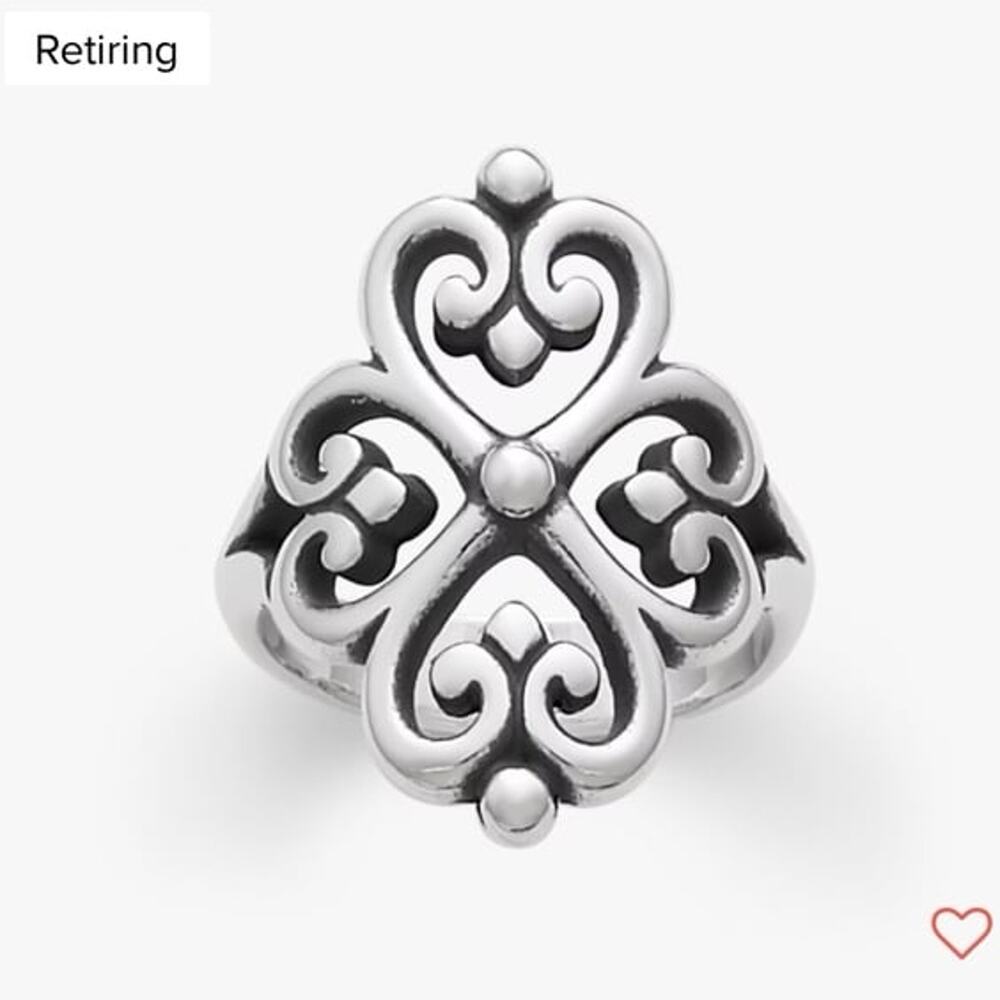 James Avery Sterling Silver Adorned Hearts Ring Size 6